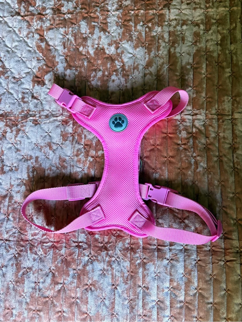Pink Dog Harness with Paw Logo